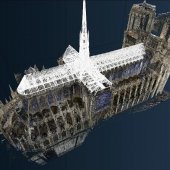 Restitution 3D des charpentes disparues sur le nuage de points 3D de la cathédrale Notre-Dame