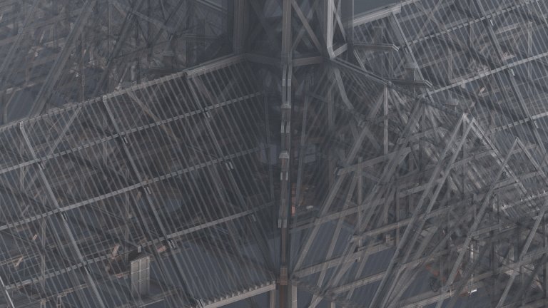 A closer look at the 3D reconstruction of the roof timbers of Notre-Dame Cathedral in Paris. 